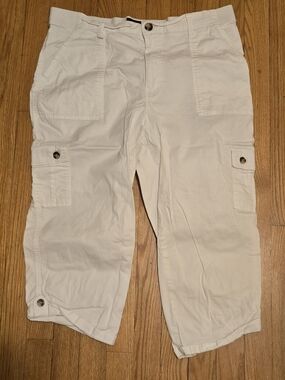 Lee White Cargo Jeans with Branded Waist Label